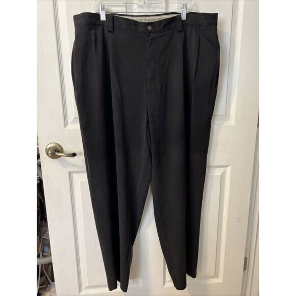 Tommy Bahama Pants‎ 42/30 Relax Pure Silk Black Pleated Front